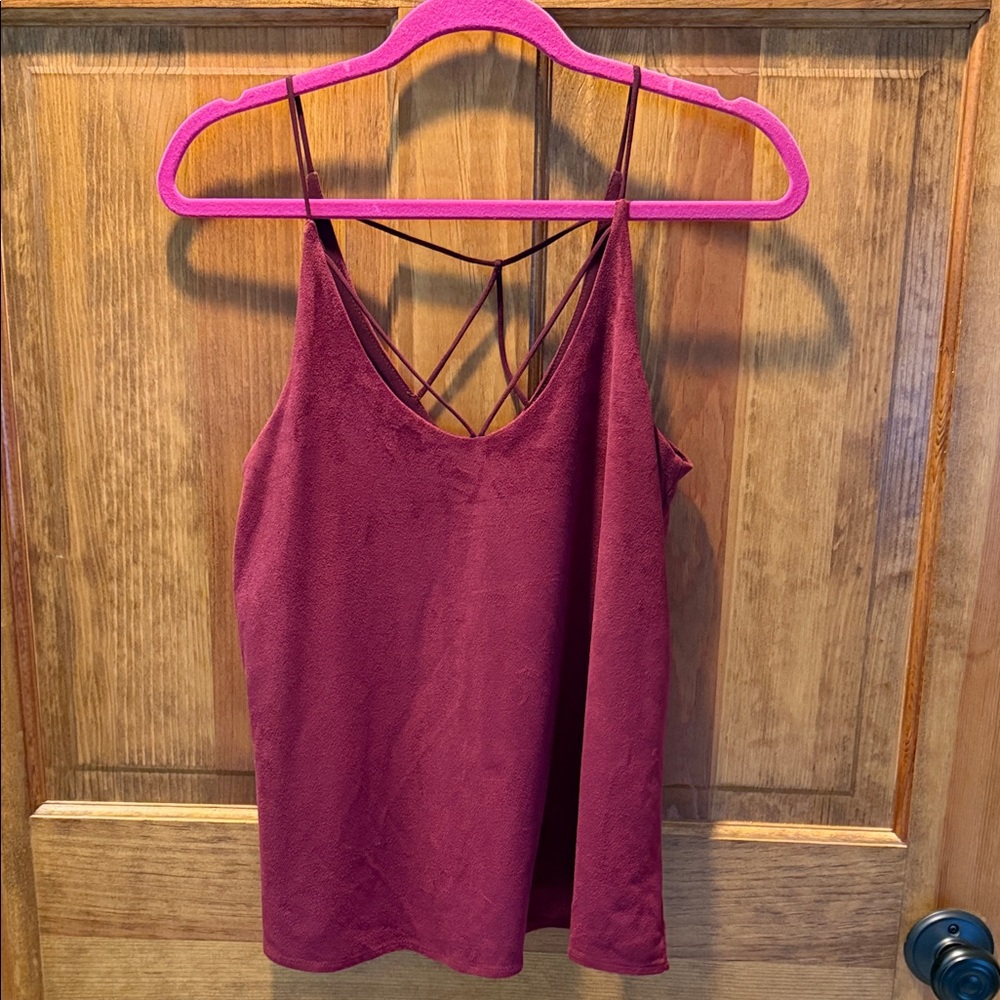 She + Sky Burgundy Camisole with Strappy Back